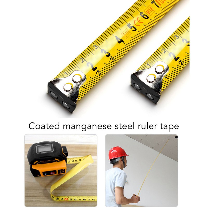 Laser Tape Measure High Accuracy ABS Housing Manganese Steel Digital