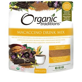 Organic Traditions Macaccino Drink Mix - 8oz - Maca Root & Cacao Powder Blend