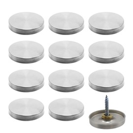 Rannb Decorative Mirror Screws - 24pcs, Silver, 1.2"/30mm Cap Dia, 0.9"/23mm x M3 Screw Size, Brushed Stainless Steel