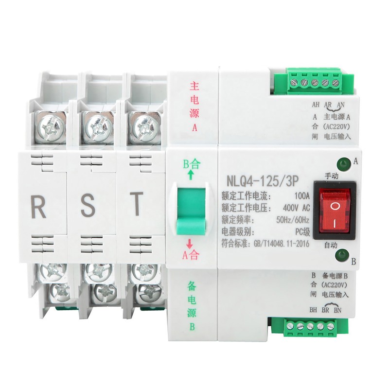 AC 400V 3P 63/80/100A Dual Power Automatic Transfer Toggle Switch(100A)
