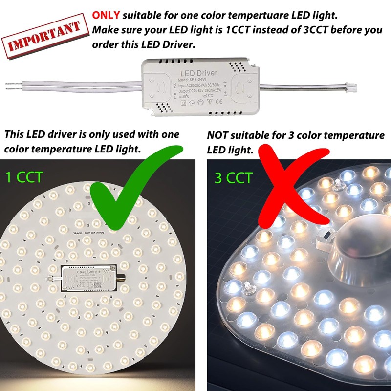 LED Driver 8-24W for Single Color Ceiling Strip Spot Light