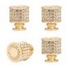 Morobor Rhinestone Drawer Knob, 4pcs Zinc Alloy Gold Cabinet Knobs