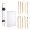 12-Piece Polymer Clay and Sculpting Tool Set with Acrylic Roller
