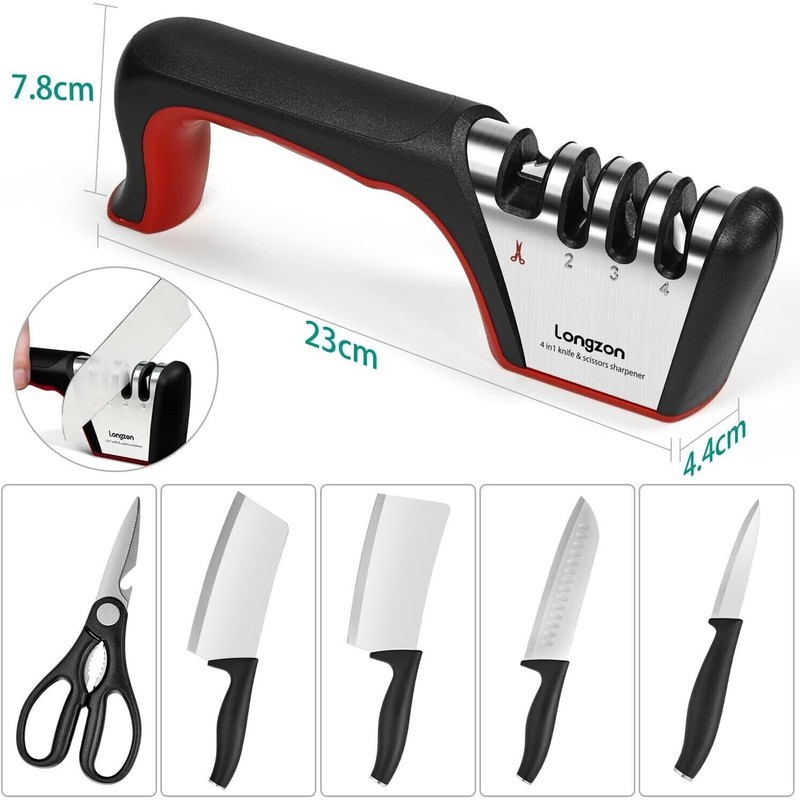 Mueller 4-in-1 Knife Sharpener [4 Stage] with a Pair of