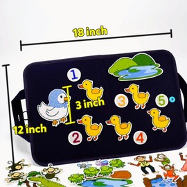 4 Stories Felt Boards Kits for Toddler Kids, Flannel Pieces Storytelling Board for Preschool Activities, Include 5 Little Monkeys, 5 Speckled Frogs, 5 Little Ducks