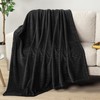 PAVILIA Soft Fleece Queen Bed Blanket Black, Large Fuzzy Plush