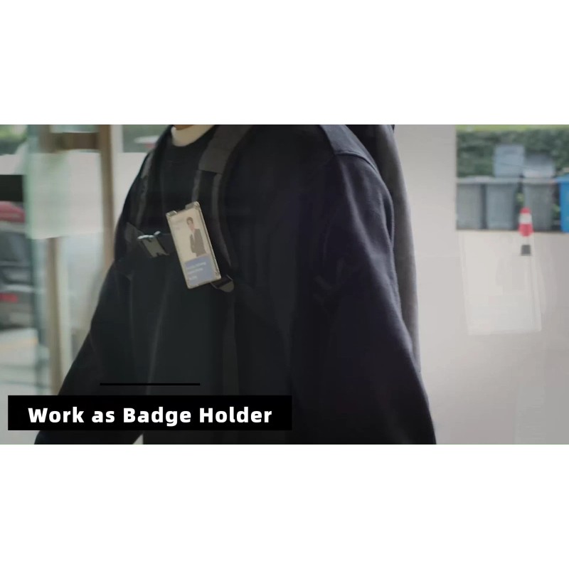 ZAZE Badge Holders, Vertical/Hard Plastic ID Badge Holder with Lanyard
