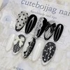 Mesh lace handmade nail tips - Square M / 망사