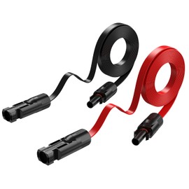 Bateria Power Super Flat Solar Cable Connector, 30Amp Balcony Photovoltaic Solar Extension Wire with Male and Female Connectors Solar Panel Adaptor for RV Solar Panels (Black and Red) 100CM 3.3FT