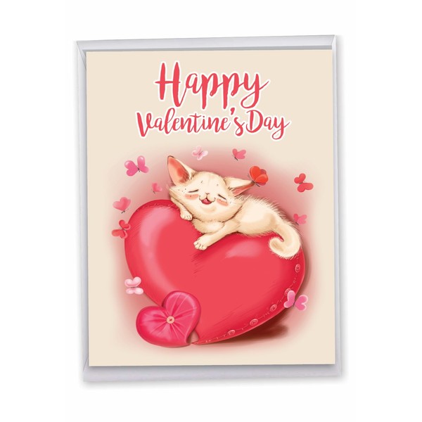 J3466VDG Jumbo Valentine's Day Card: Cat and Heart With Envelope