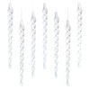 COMONS 30PCS Christmas Ivory White Icicle Ornaments,Threaded Ice Strips Decorative