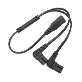 IEC320 C8 Male to 2 x IEC320 C7 Female AC Power Cord, Power Splitter Cord for LCD Monitors Desk Lamps Speakers Printers Digital Cameras Hand Warmers