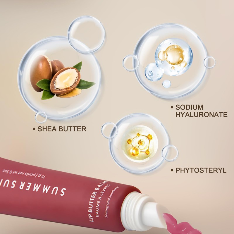 MADGININE 6PCS Lip Butter Balm Lip Balm Vanilla,Mini Lip Balm