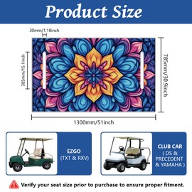 peacoblue Golf Cart Seat Covers Towel Mandala Pattern 100% Microfiber 51"x31" Golf Cart Seat Blanket Cushions Golf Accessories Universal Fit for Club Car EZGO Yamaha Precedent 2-Seat Golf Carts