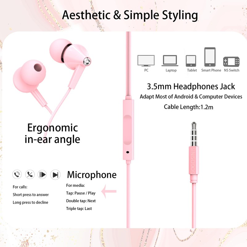 GOGOSINIS 2 Packs of Kids Earbuds (Energetic Bloom)
