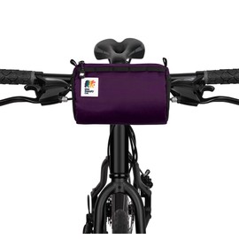 Oso Supply Co Handlebar Bike Bag – Water-Resistant Hard Shell with Quick-Access Zipper, Side Mesh Pockets, and Spacious Storage – Ideal for Cycling, Commuting, and Adventure Rides (Purple)