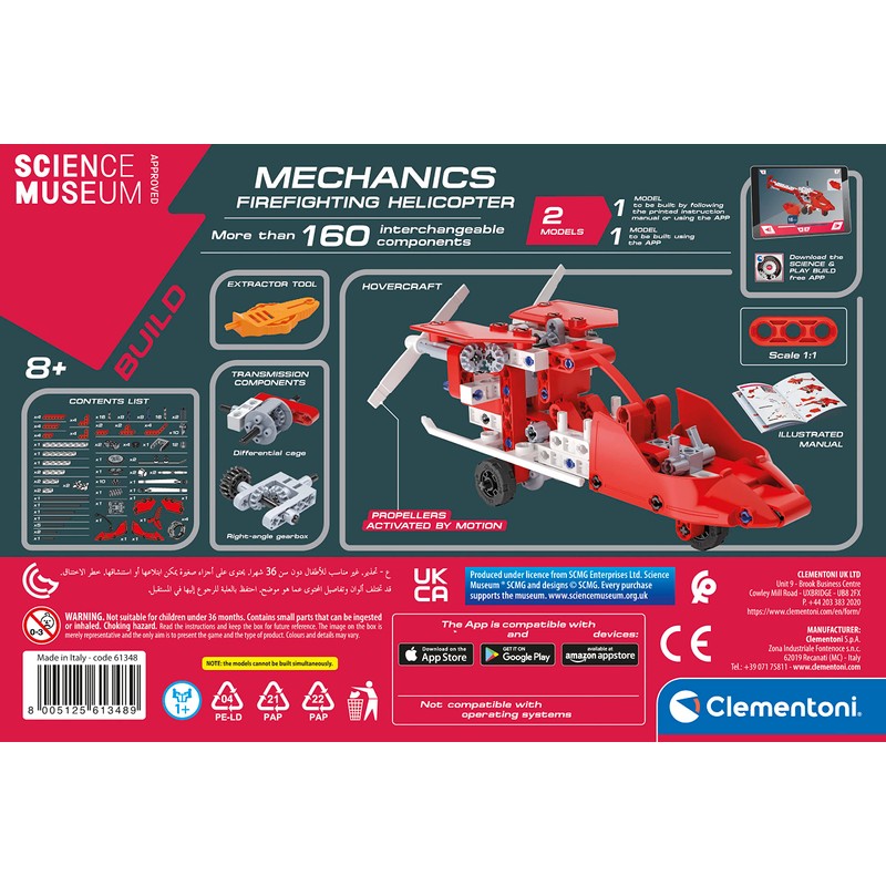 Clementoni 61348 Mechanics Helicopter, Multi-Color