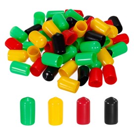 sourcing map Pack of 100 Rubber End Caps 12 mm PVC Vinyl Plastic Cap Protective Caps Cover for Screws Bolts Thread Metal Rods Electric Cable Wire Ropes Bowden Cable Round Pipe Fence Posts