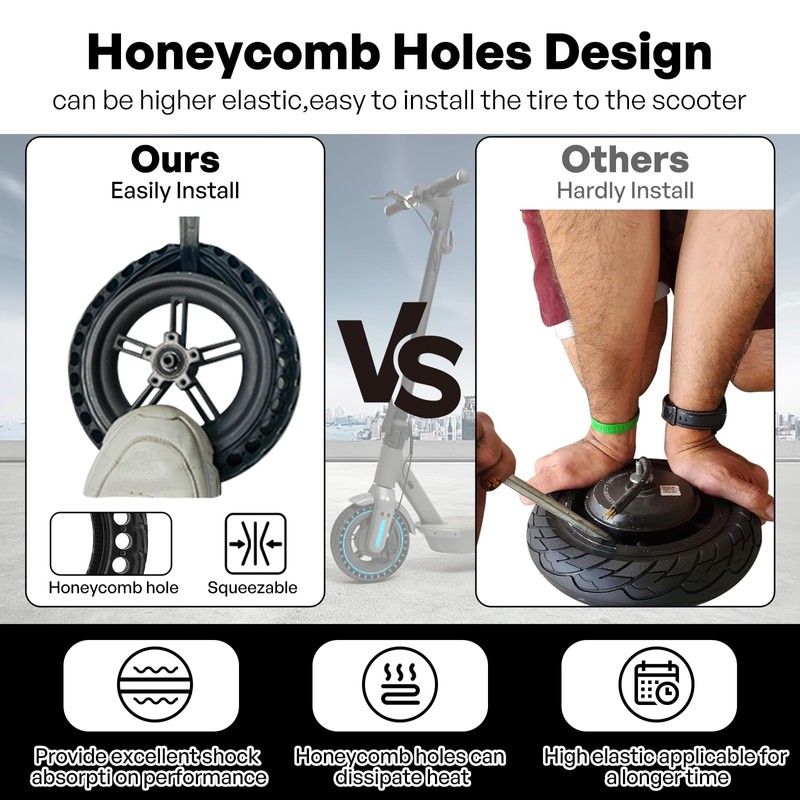 HAONAIMO E Scooter Tires,10 Inches x 2.5 Solid Tires,10 Inches