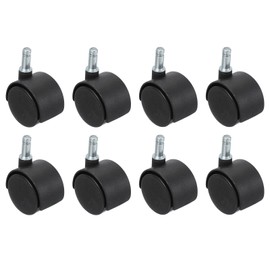 PATIKIL Office Chair Wheels Replacement 1.5", 8 Pcs Nylon Heavy Duty Office Furniture Casters Wheels with Universal Wheel for Hardwood Floor Carpet, Black(Standard Stem)