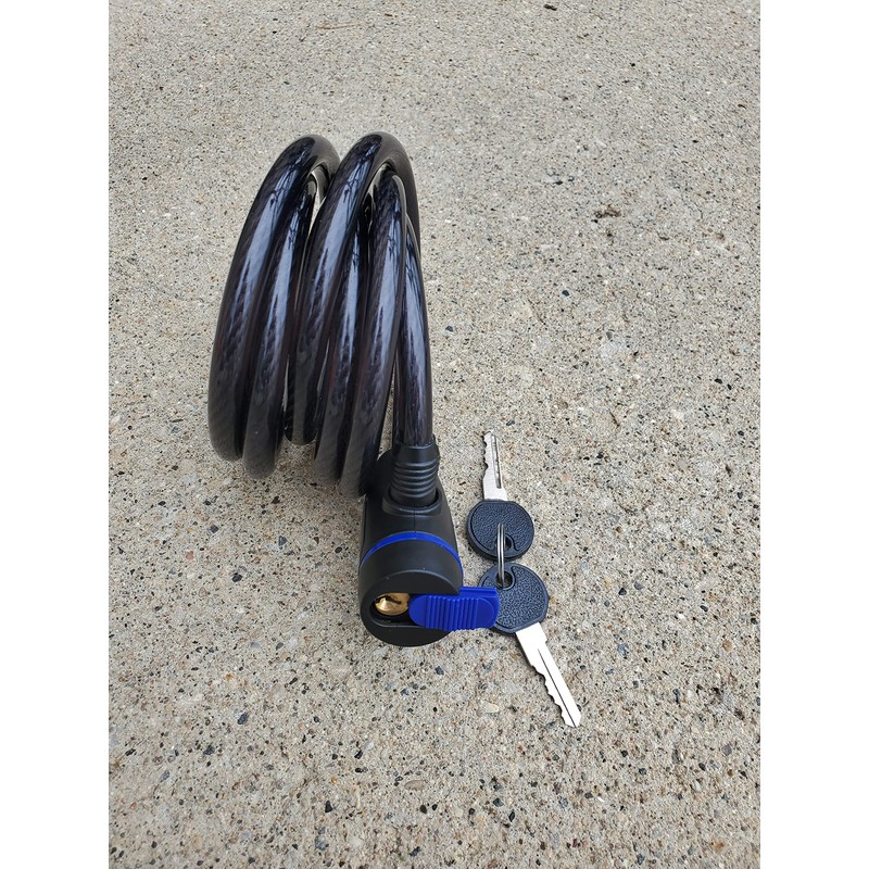M-Wave Autom.-Spiralkabelschloß 1800 x 10 mm weiß mit Clip-on-Halter für