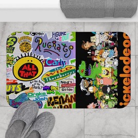 Nostalgic cartoon  Bathroom  Mat - Color: 34" × 21"