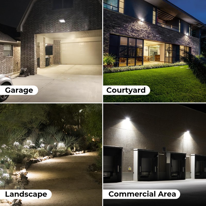 CINOTON 65W LED Flood Lights Outdoor, IP65 Waterproof Exterior Security