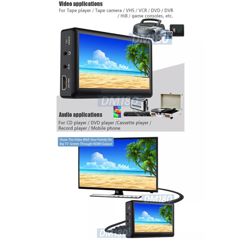 Unbranded Portable MPEG4 MP3 Video Audio Recorder Player RCA AV