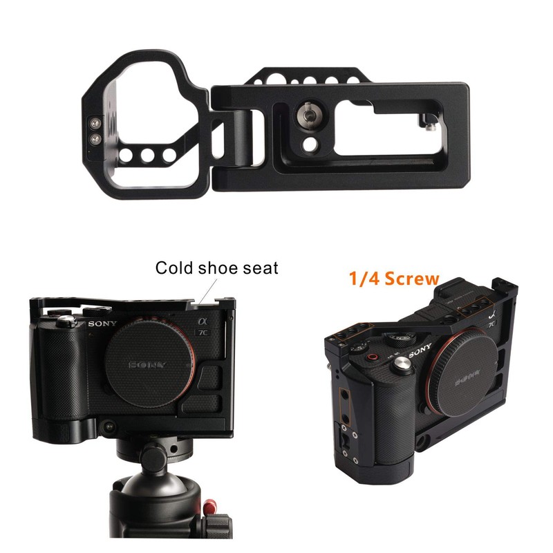 WEPOTO Cage Hand Grip Metal for Sony A7C -O-A7C