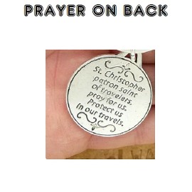 Fashion Jewelry ST CHRISTOPHER PRAY KEEP SAFE Pendant GERMAN Silver 24" Necklace Men Women Gift