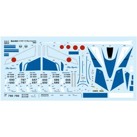 Platz BLU-2023 1/100 Air Self-Defense Force T-4 Blue Impulse 2023 Plastic Model