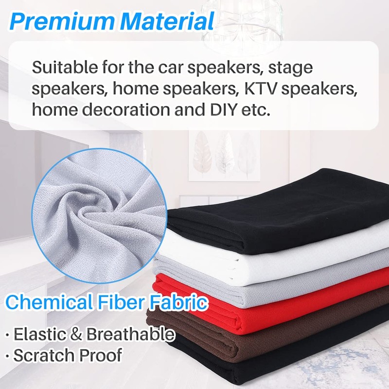 Kalevel Speaker Fabric Black Speaker Grill Cloth Dust Proof Speaker