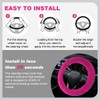 5PCS Fluffy Car Steering Wheel Cover Set, Includes Faux Fur