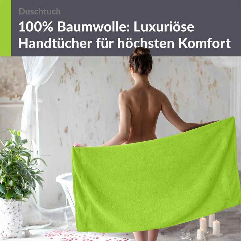 Lashuma Linz Beach Towel Apple Green Cotton Bath Towel for