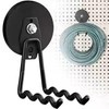 Yuzita 2 Pack Magnetic Garage Hooks Heavy Duty,Garage Storage Hooks,Wall Mount Garage Hanger&Organizer for Organizing Garden Lawn Tools,Ladders,Bulk Items,Bikes,Ropes (Orange, 5.1inch)