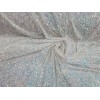 Divastyletextiles White Velvet Clear Iridescent Sequin Fabric By Yard Shine