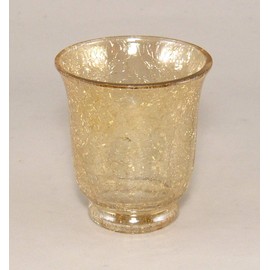 Home Decoration Accessories Mercury Glass Votive Candle Holder Gold Crackle Glass Effect Set of 4
