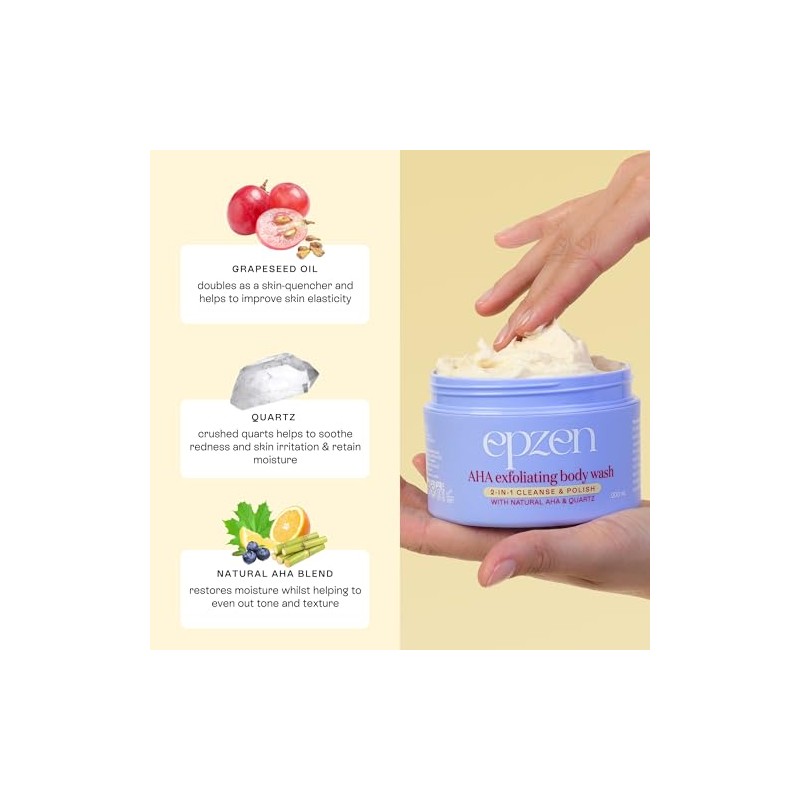 epzen Gel De Ducha Exfoliante Corporal 2 En 1 Aha,