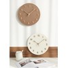 Mermbe Wall Clock, Raw Wood, Round, Silent, Quartz, No Clock