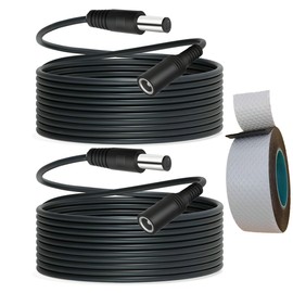 10ft DC Power Extension Cord 2Pack - Pure Copper with Waterproof Self-fusing Tape - 5.5mm x2.1mm Male/Female Barrel Connectors for CCTV Cameras, LED Strips, Solar Panels - UL Tested