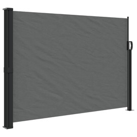 vidaXL Retractable Side Awning Sun Shade Privacy Screen - Anthracite - 55.1"x236.2" - Polyester with PU Coating - Ideal for Balcony, Terrace, Patio, Garden