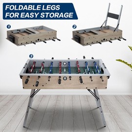 ALINUX Foosball Table Set with Manual Scorer, Soccer Game Table Competition Sized Football Arcade with 2 Balls, Goal Box & Ergonomic Handles, Soccer with Foosball Table Set for Game Rooms