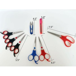 IIT 6 Piece Scissors Set Stainless Steel Comfort Grip Sewing Dress Hobby Crafts Tool