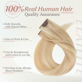 Elailite Real Hair Clip Extensions - 5 Pieces Clip-In Extensions - 12 Clips Clip in Extensions Real Hair - Straight - 24 Inches (60 cm 75 g) #18P613 Ash Blonde & Bleached Blonde