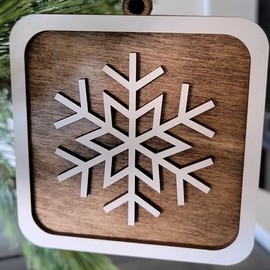 Handmade by cherelle lynne, National Park Symbol Ornaments, Wooden Outdoor Activity Icons, Laser Cut Camping Ornaments (Snowflake)