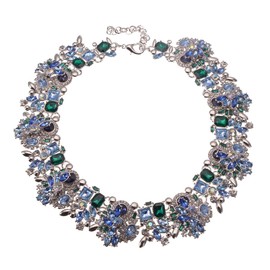 Crystal Rhinestone Statement Necklace, Vintage Chunky Chain Choker Collar Bib Statement Necklace Fashion Costume Jewelry Necklaces for Women