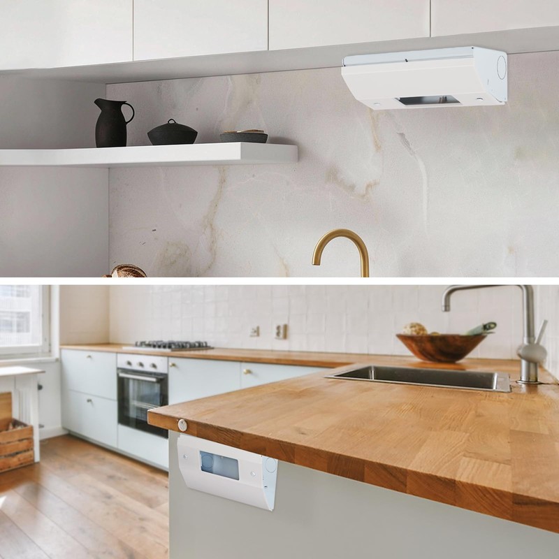 Under Cabinet/Counter Outlet Box for Hidden Outlets, Easy to Install,
