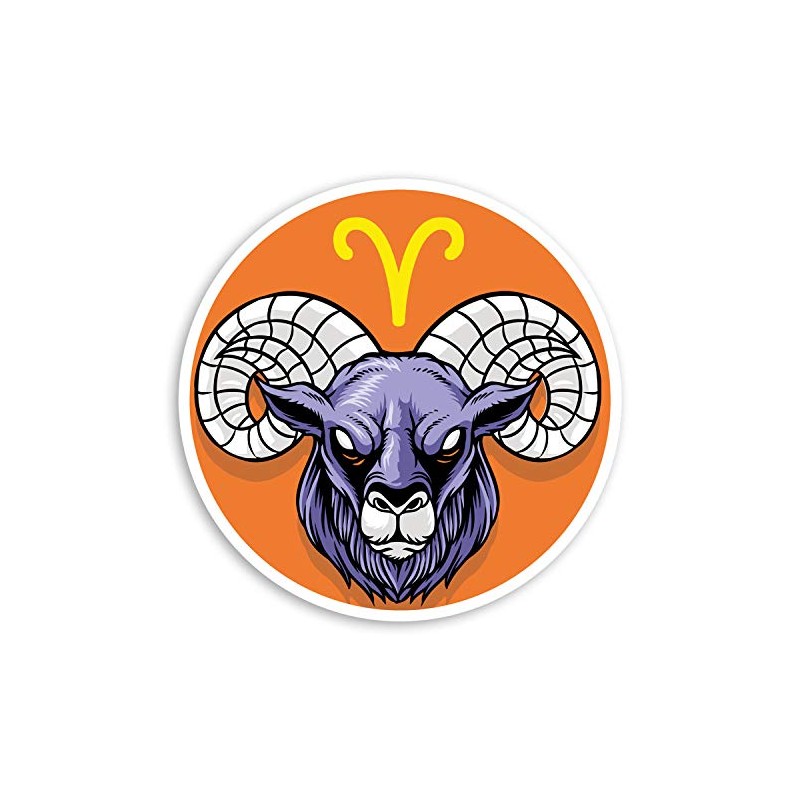 2 x 10cm Aries Zodiac Sign Vinyl Stickers - Ram