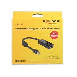DeLock Adapter Mini DisplayPort 1.2 Male to HDMI Female 4K Passive Black