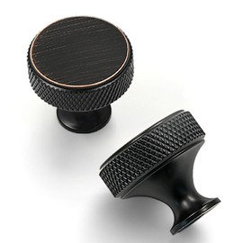 Amerdeco UK0051 Pack of 10 Furniture Knobs Oil Rubbed Bronze Bar Handle Kitchen Hardware Cabinet Knobs for Cupboard Wardrobe with One Screw